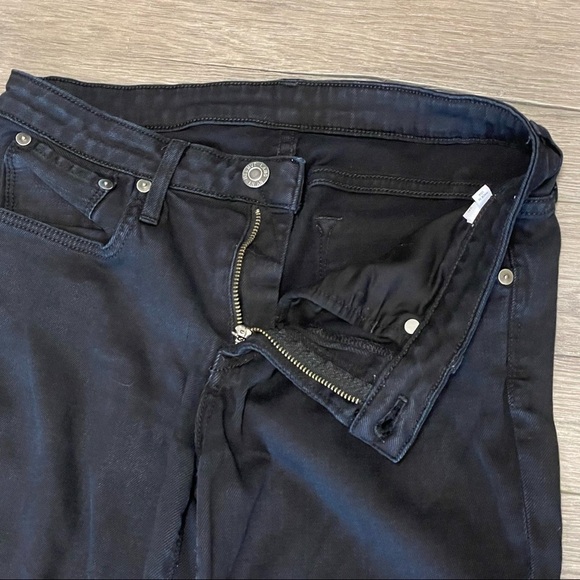 Helmut Lang Women's Ankle Zip Skinny Black Denim Moto Ankle Cropped Jeans Sz 26 - Picture 5 of 10